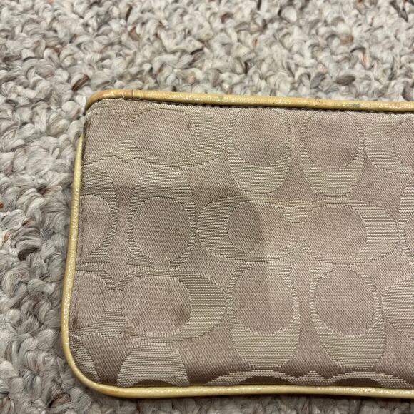 Coach Poppy Wristlet Wallet Beige Logo - Picture 3 of 6